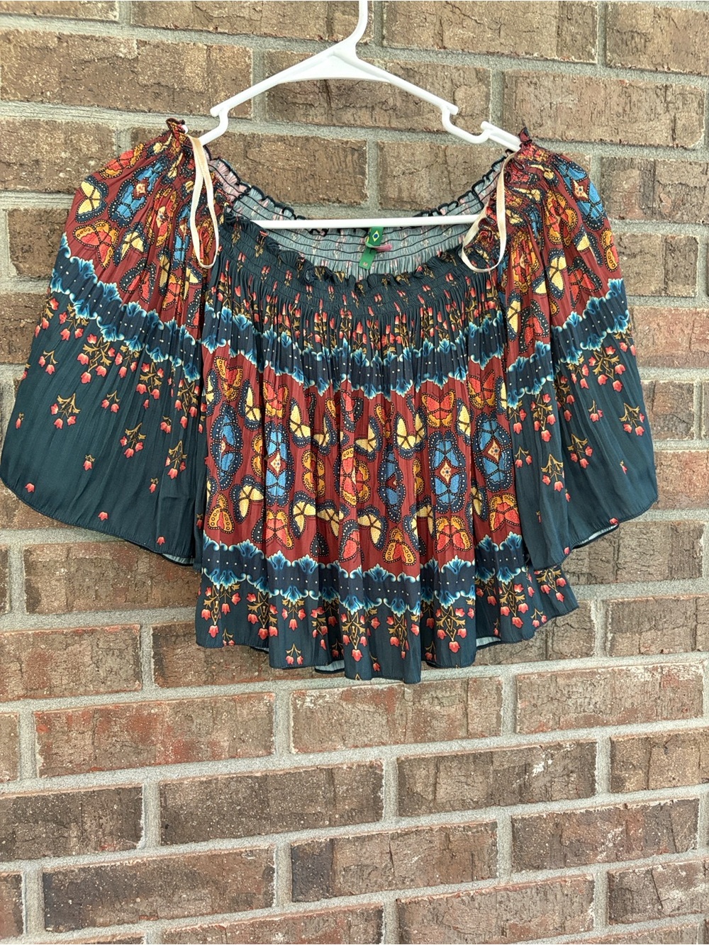 Farm Rio Libali Boho Off-Shoulder Floral Peasant Top - Multicolor
